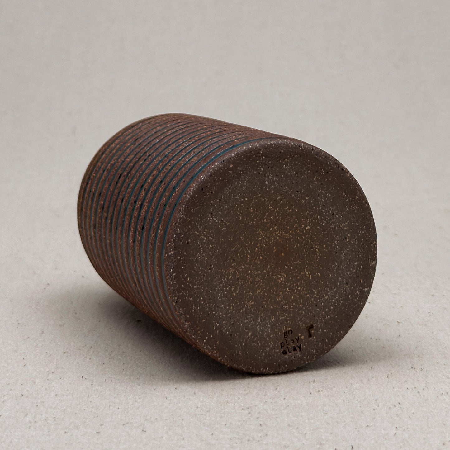 Medium Blue Stripe Round Top Vase