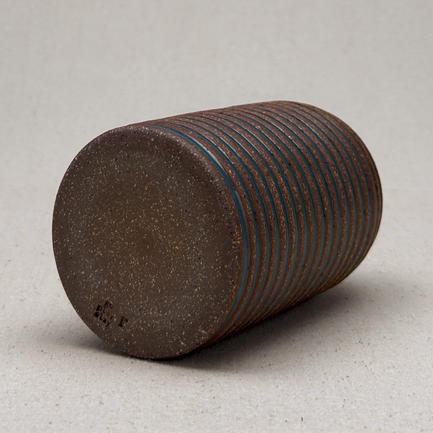 Medium Blue Stripe Round Top Vase