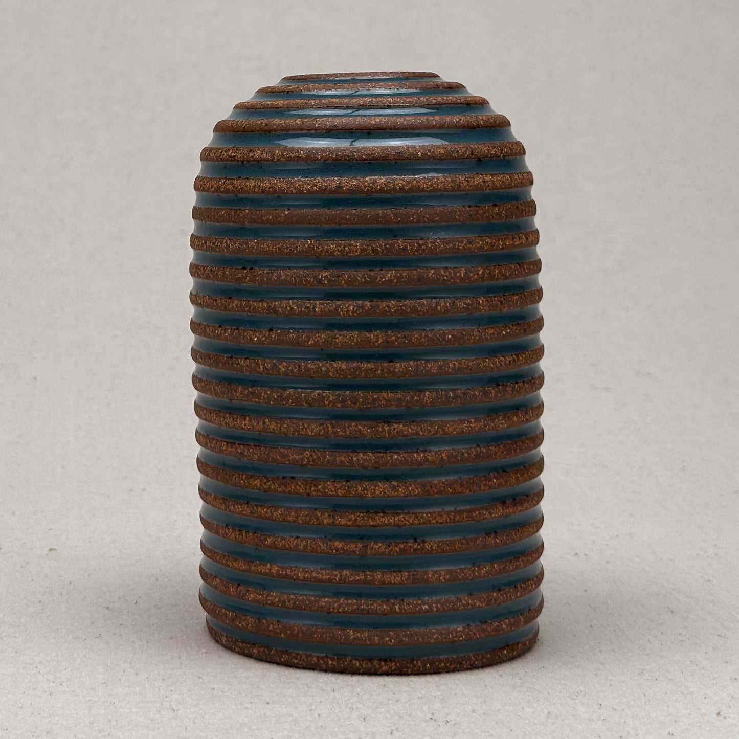 Medium Blue Stripe Round Top Vase