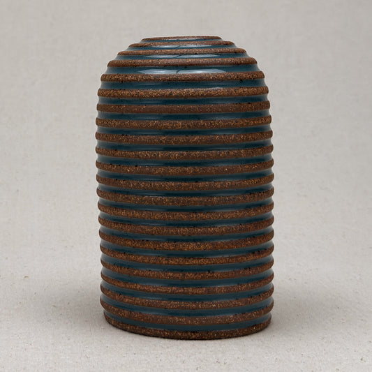 Medium Blue Stripe Round Top Vase