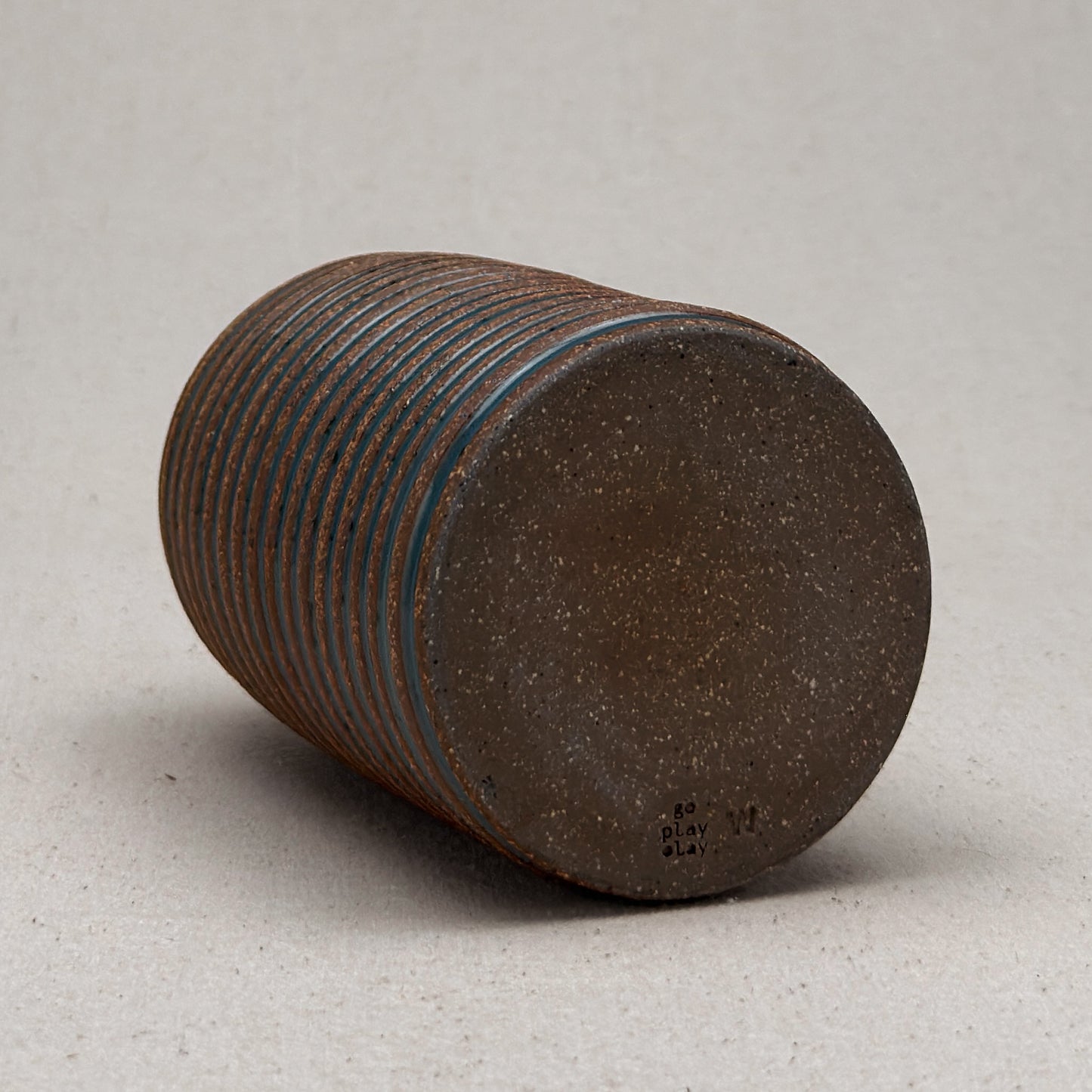 Medium Blue Stripe Round Top Vase