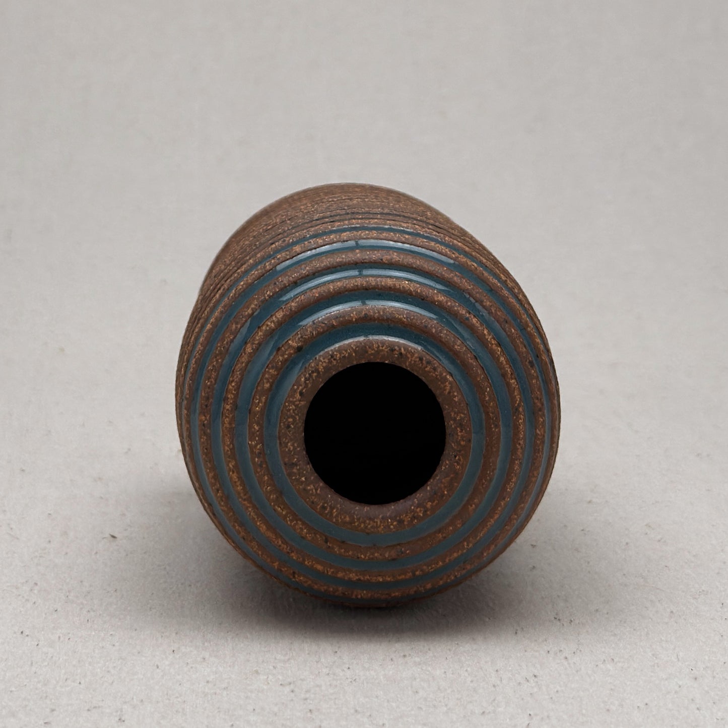 Medium Blue Stripe Round Top Vase