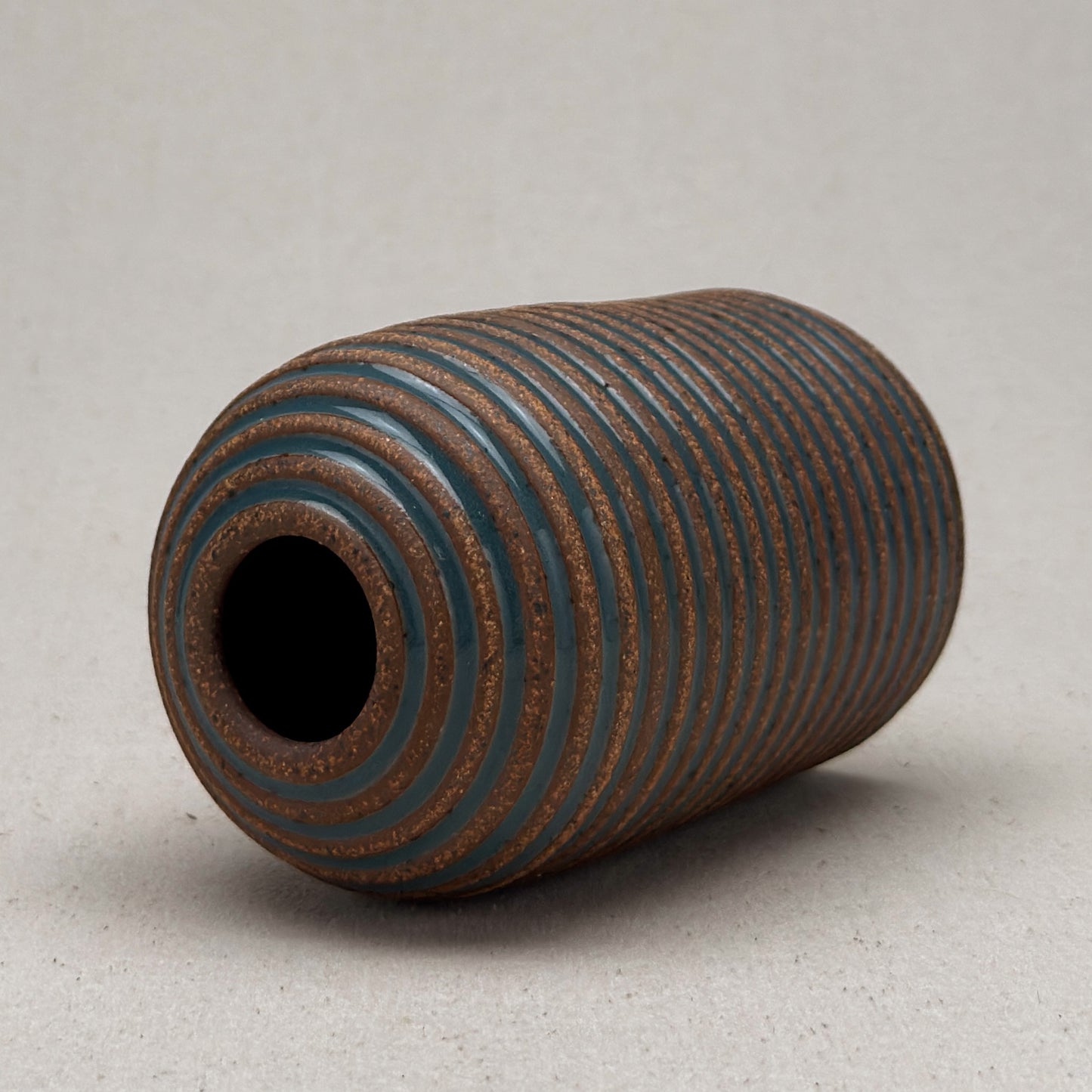 Medium Blue Stripe Round Top Vase