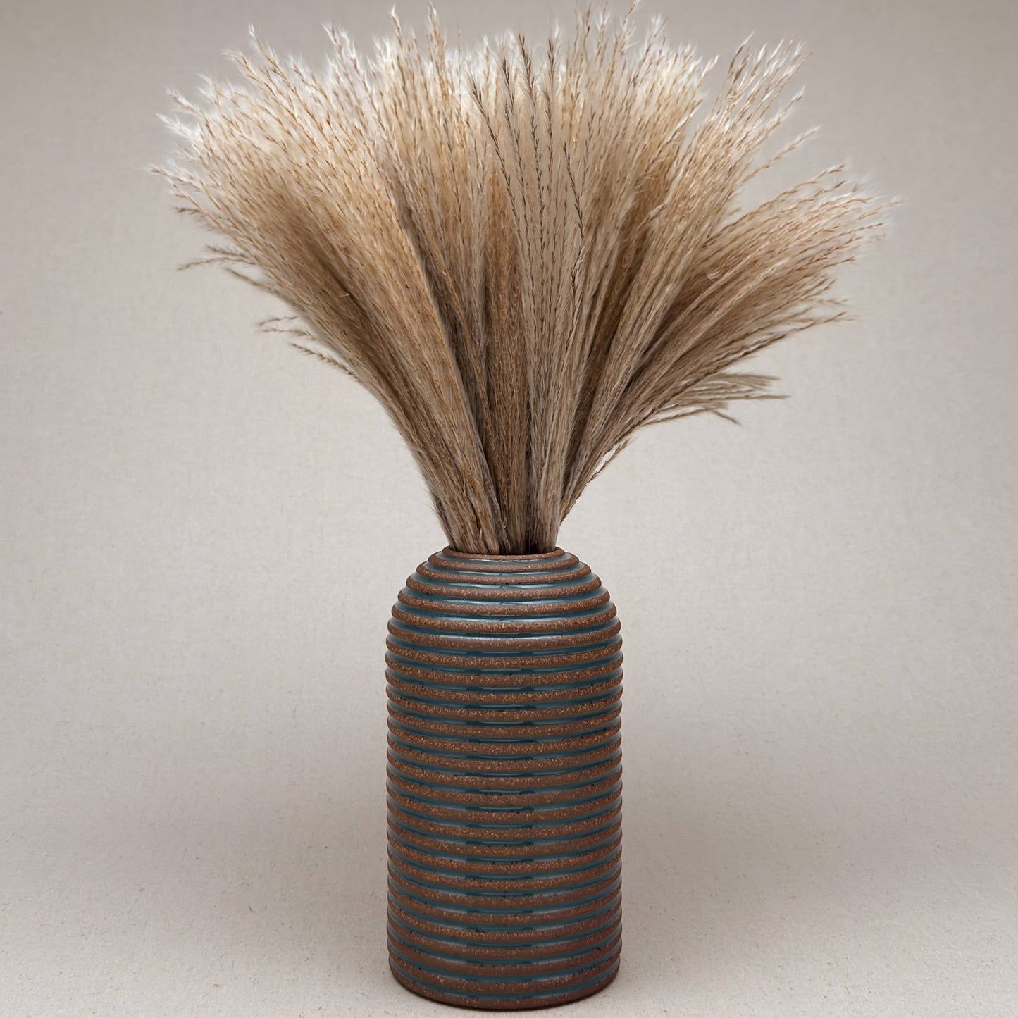 Large Blue Stripe Round Top Vase