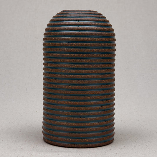 Large Blue Stripe Round Top Vase