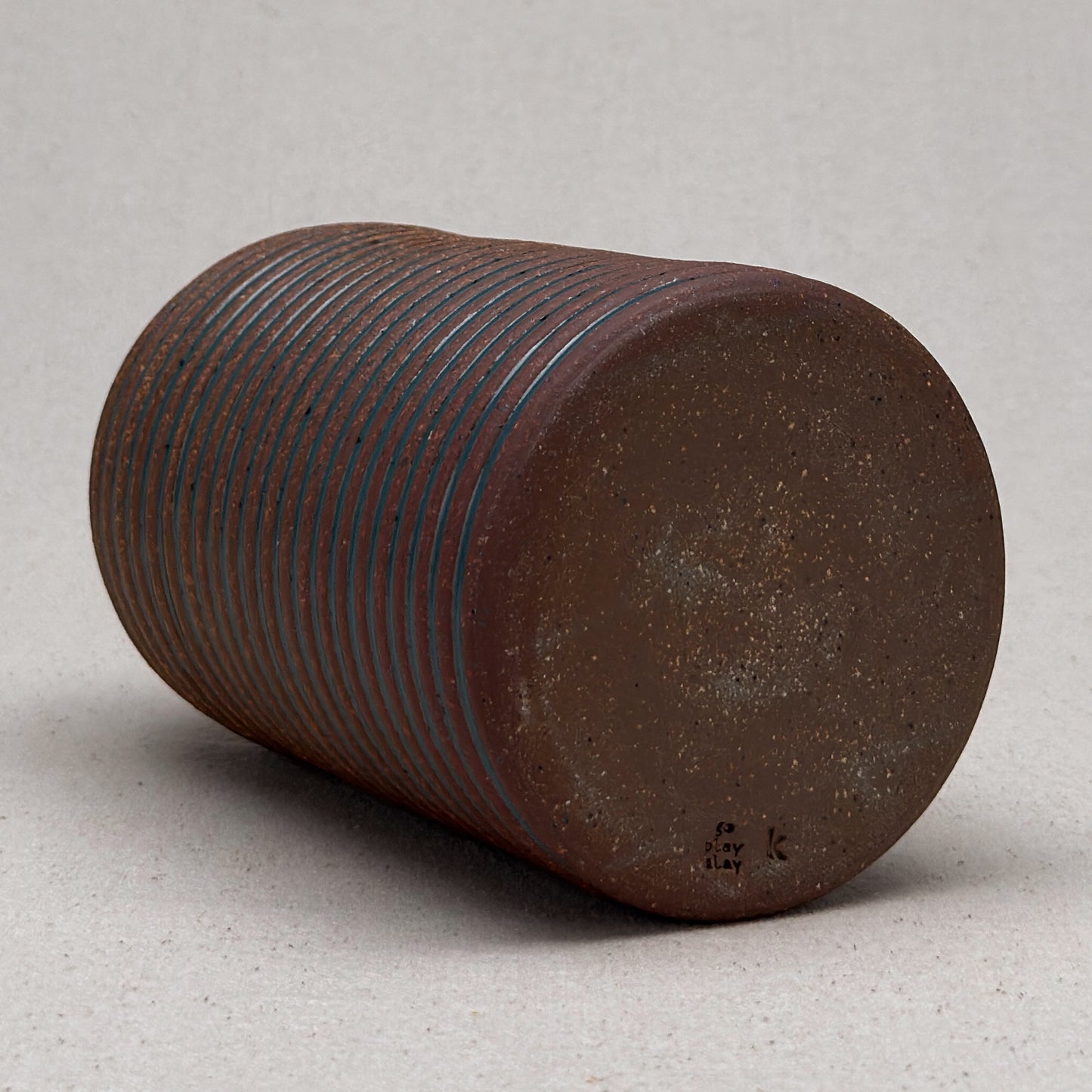 Large Blue Stripe Round Top Vase