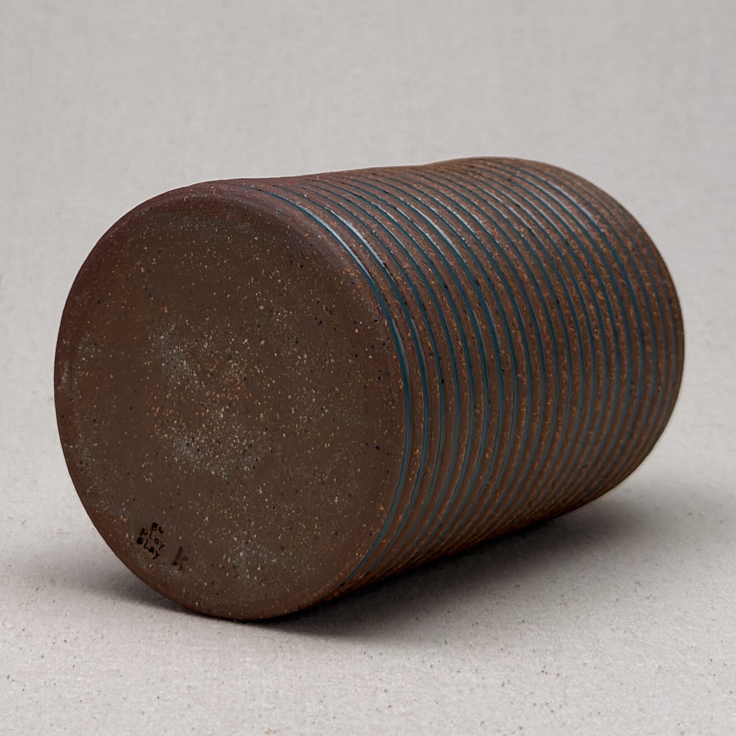 Large Blue Stripe Round Top Vase