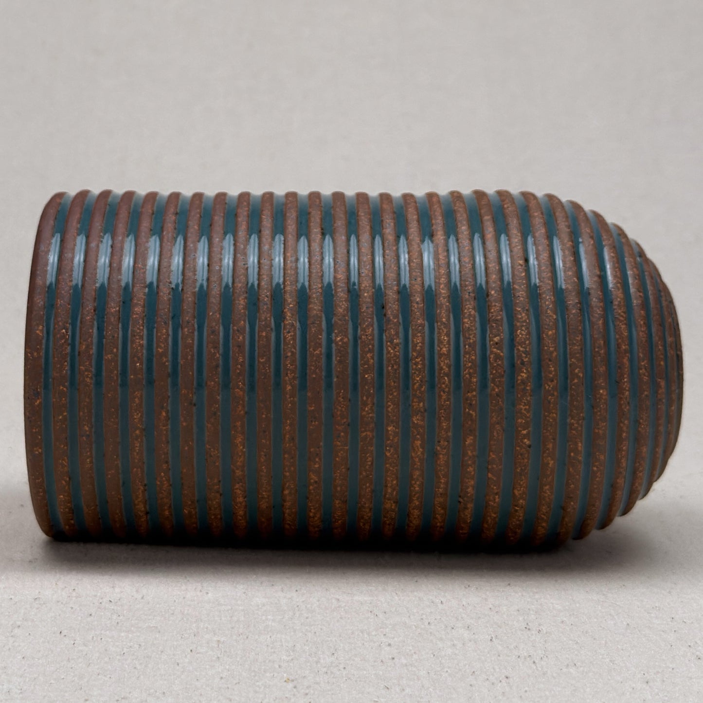 Large Blue Stripe Round Top Vase