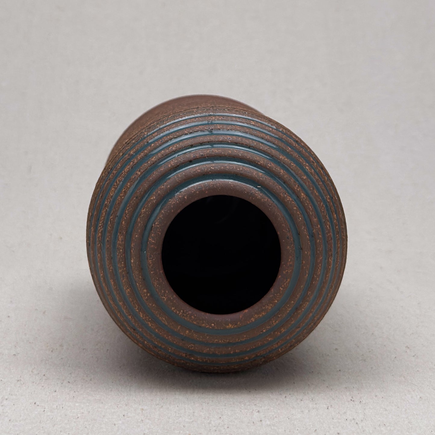 Large Blue Stripe Round Top Vase