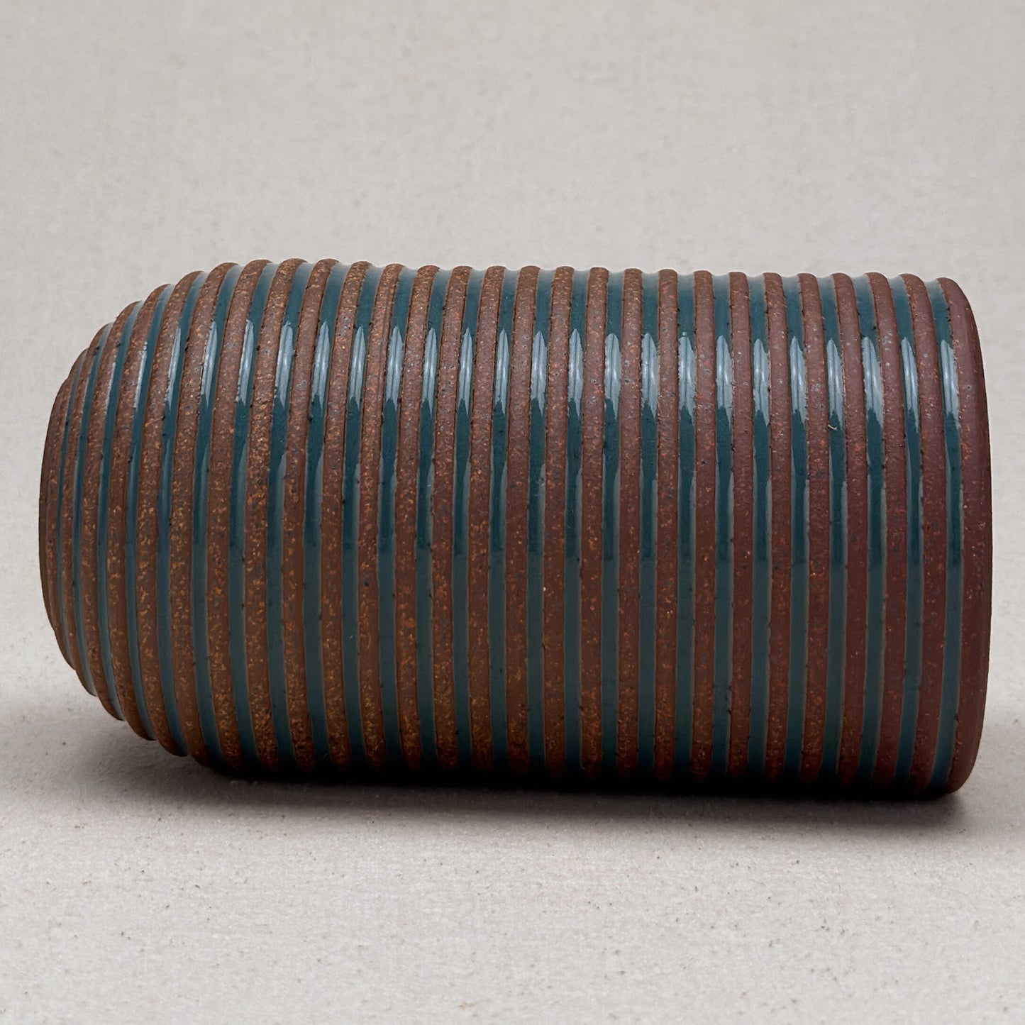 Large Blue Stripe Round Top Vase