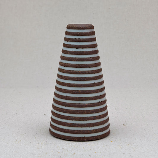 Small White Stripe Cone Vase