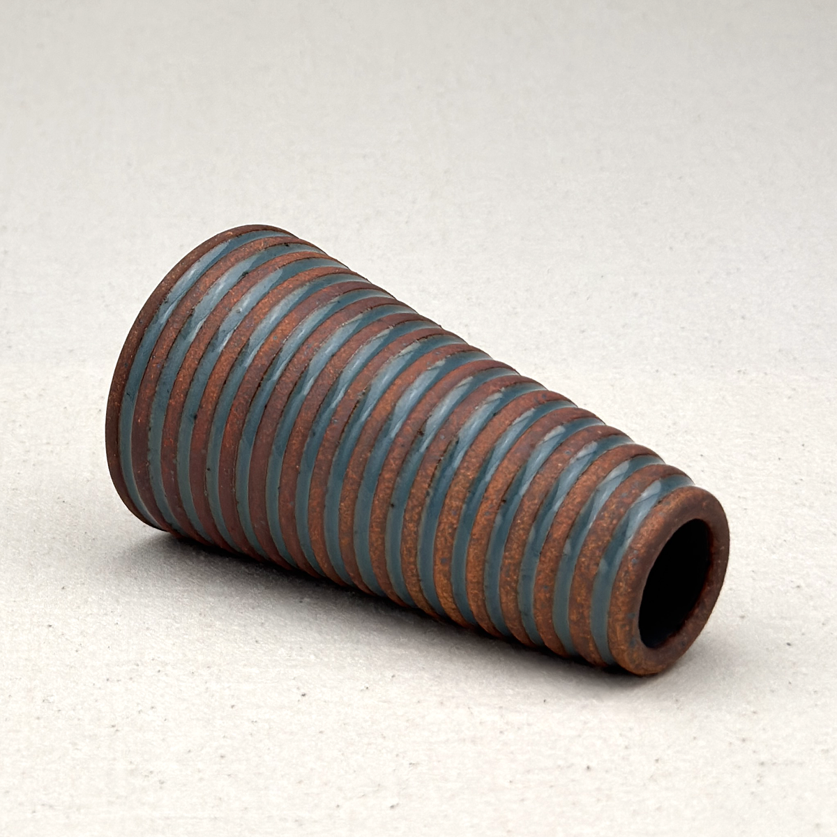 Small Blue Stripe Cone Vase