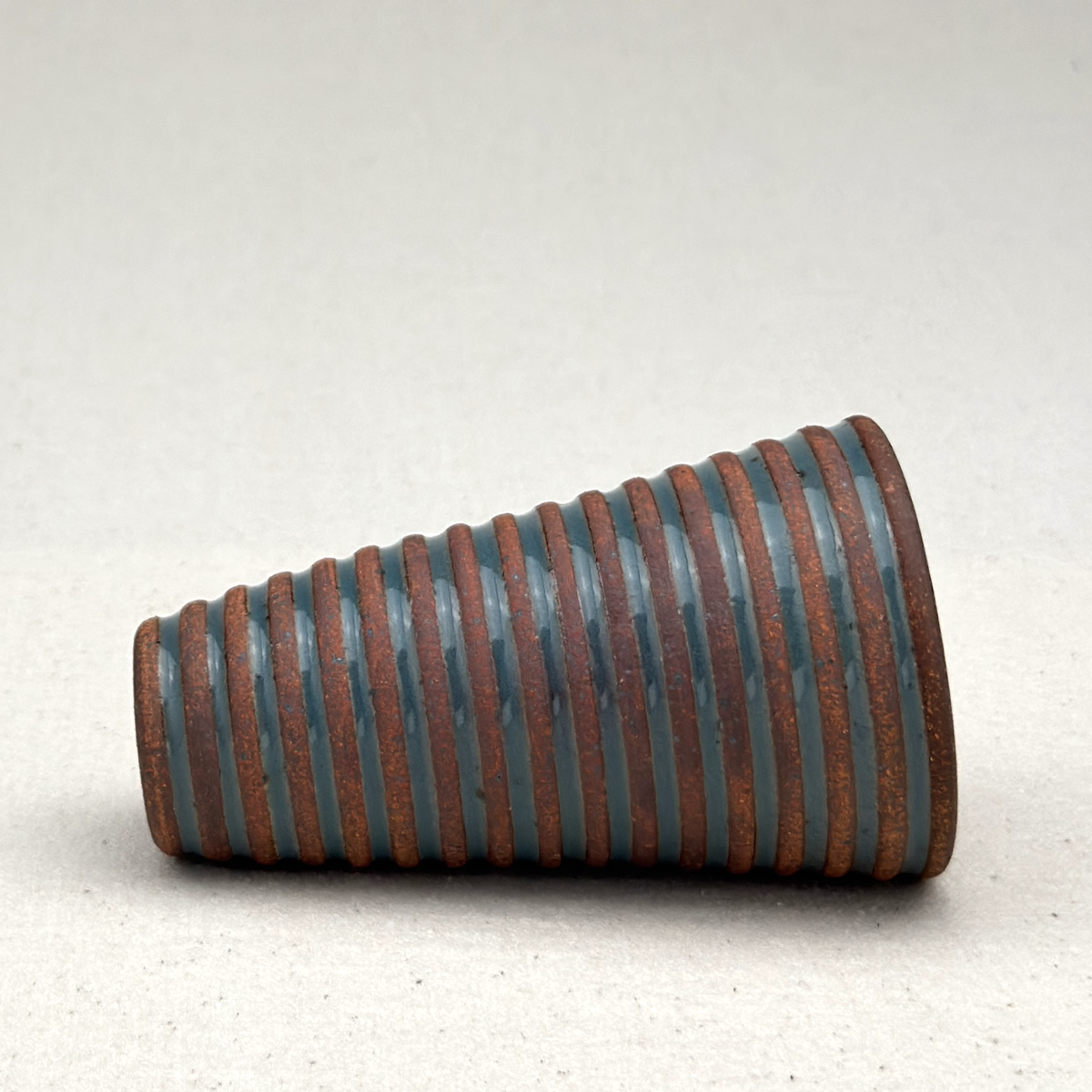 Small Blue Stripe Cone Vase