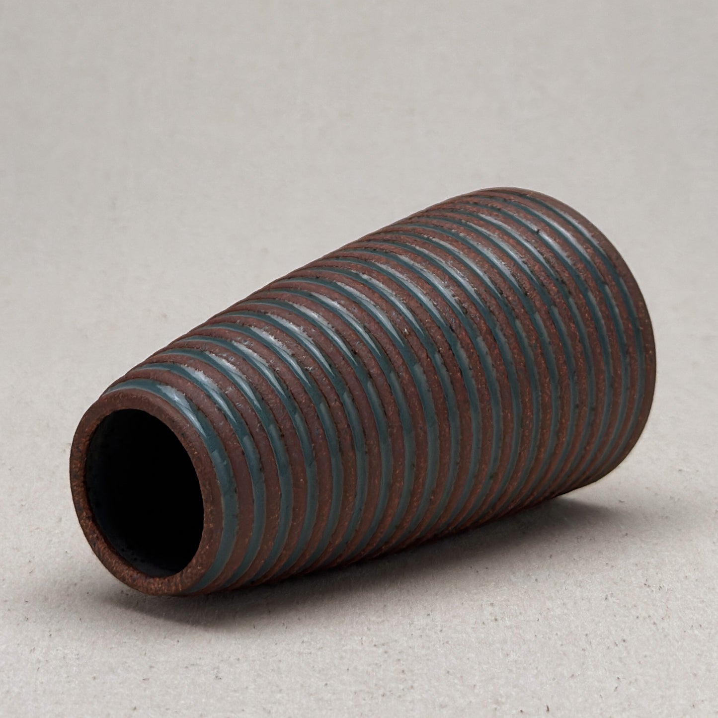 Medium Blue Stripe Conical Vase