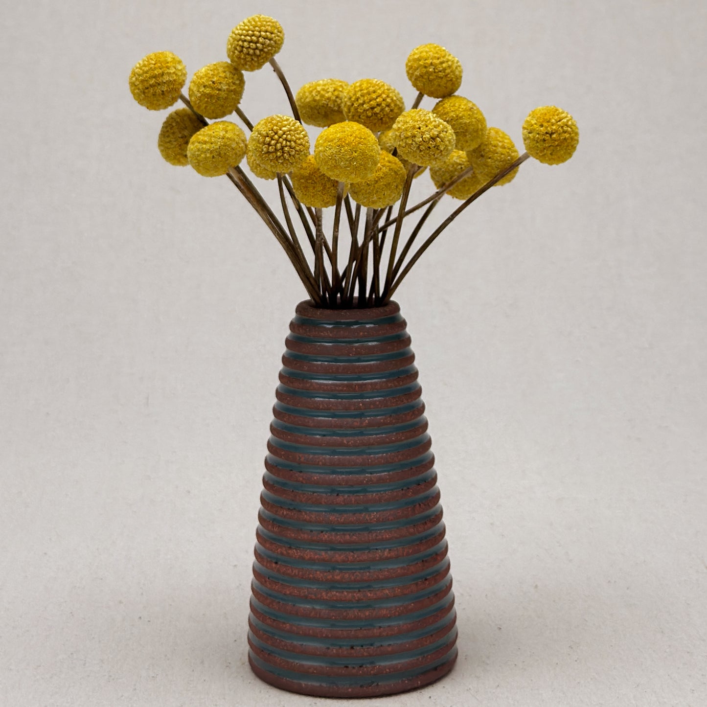 Medium Blue Stripe Conical Vase