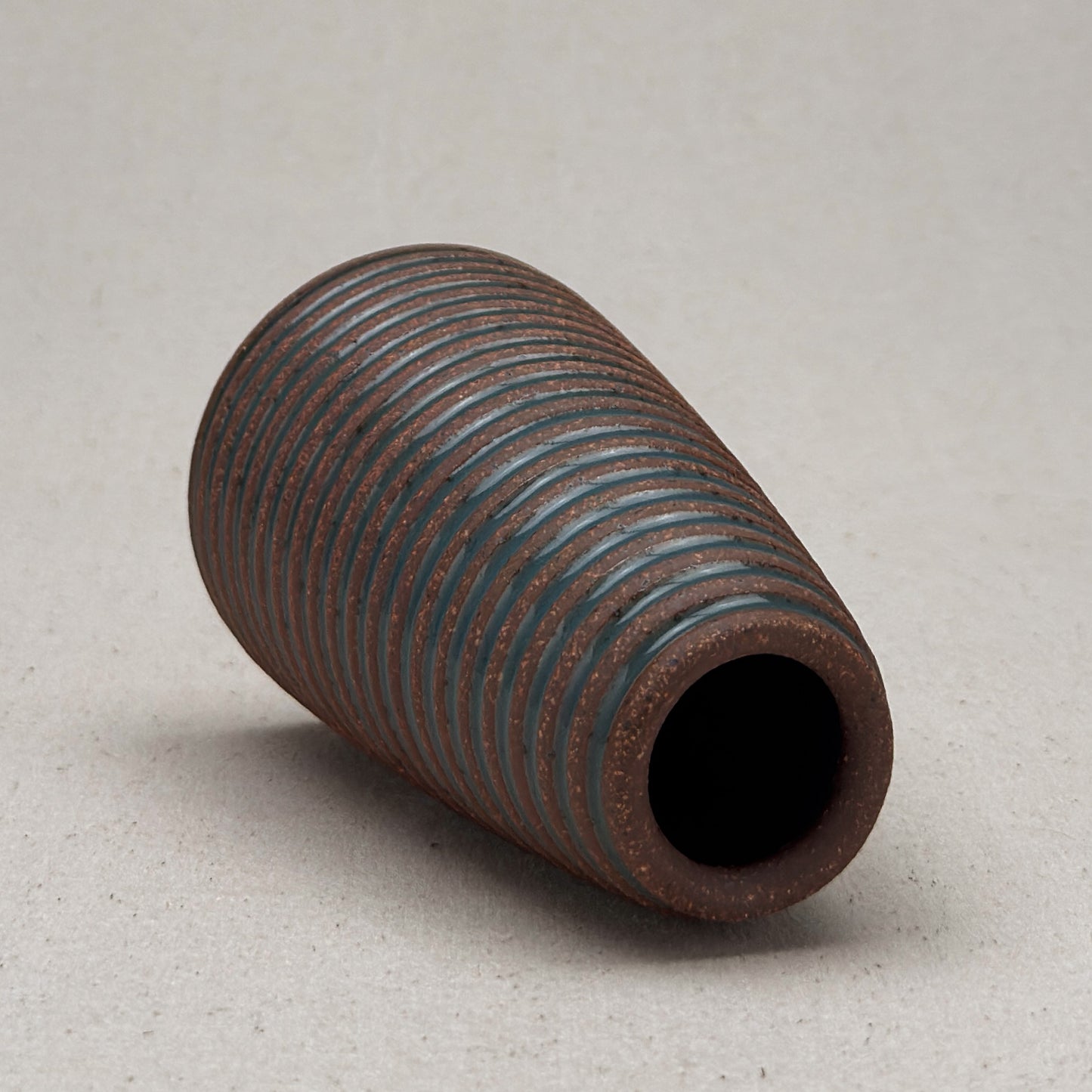 Medium Blue Stripe Conical Vase