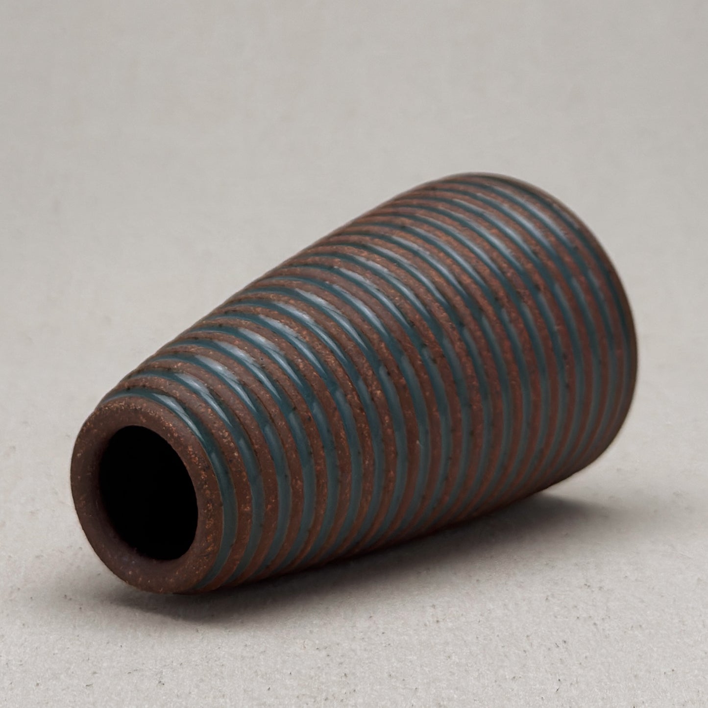 Medium Blue Stripe Conical Vase