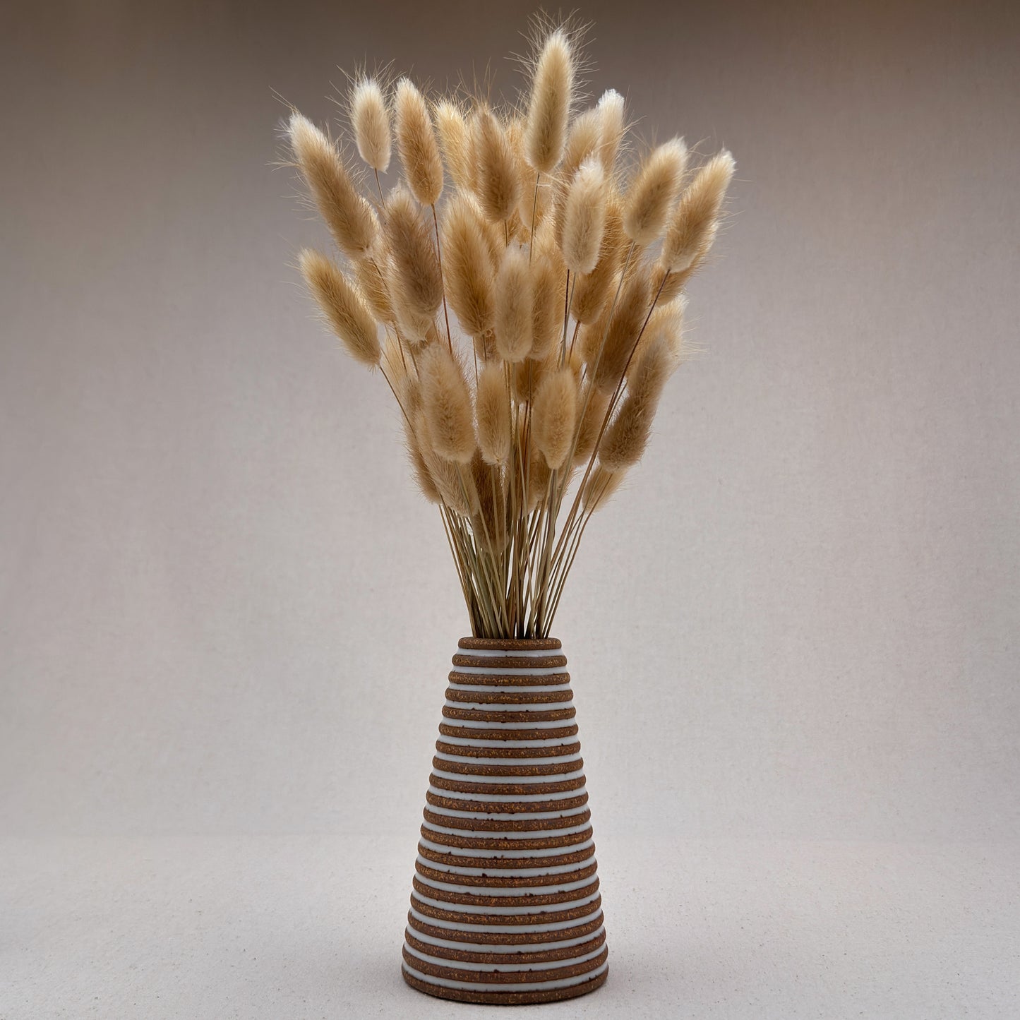 Medium White Stripe Conical Vase