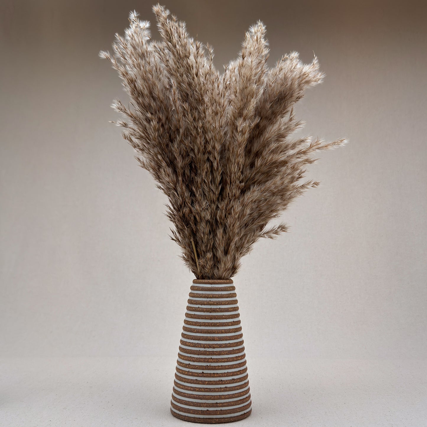 Medium White Stripe Conical Vase