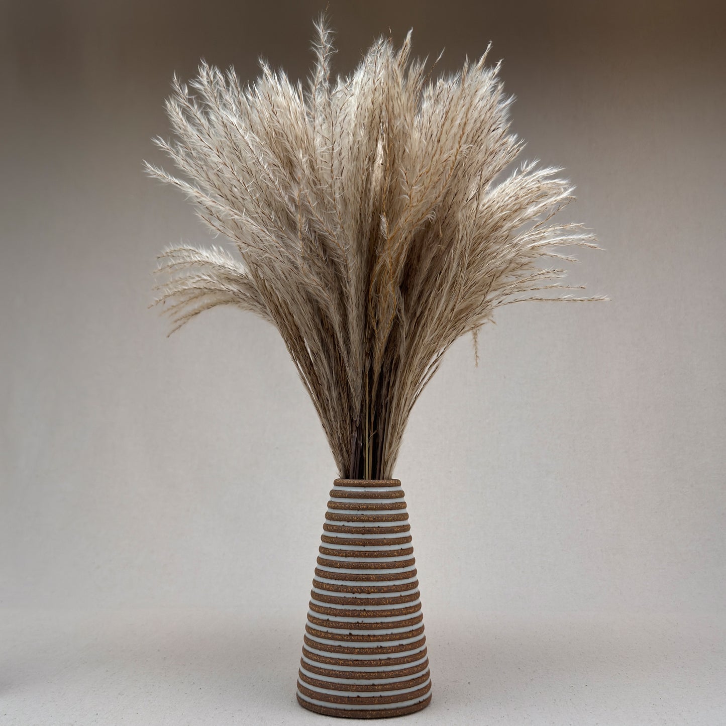 Medium White Stripe Conical Vase