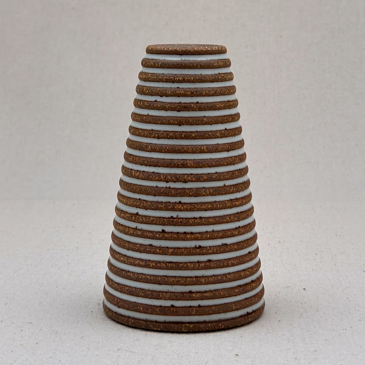 Medium White Stripe Conical Vase