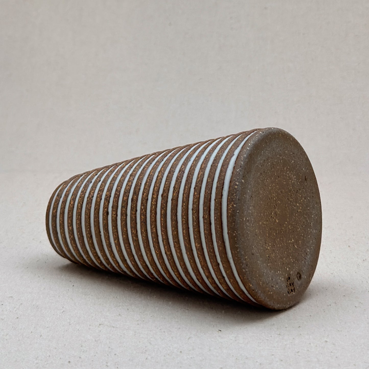 Medium White Stripe Conical Vase