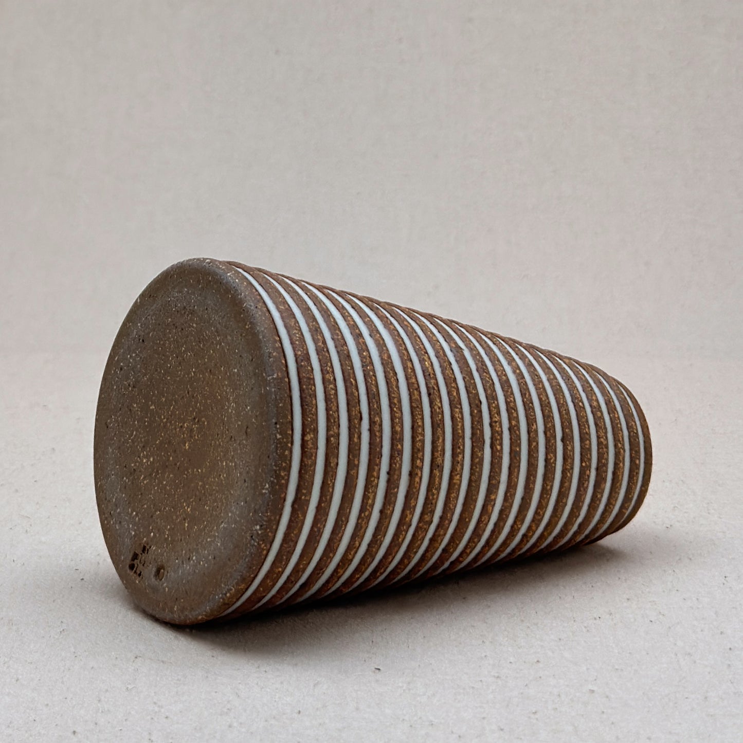Medium White Stripe Conical Vase