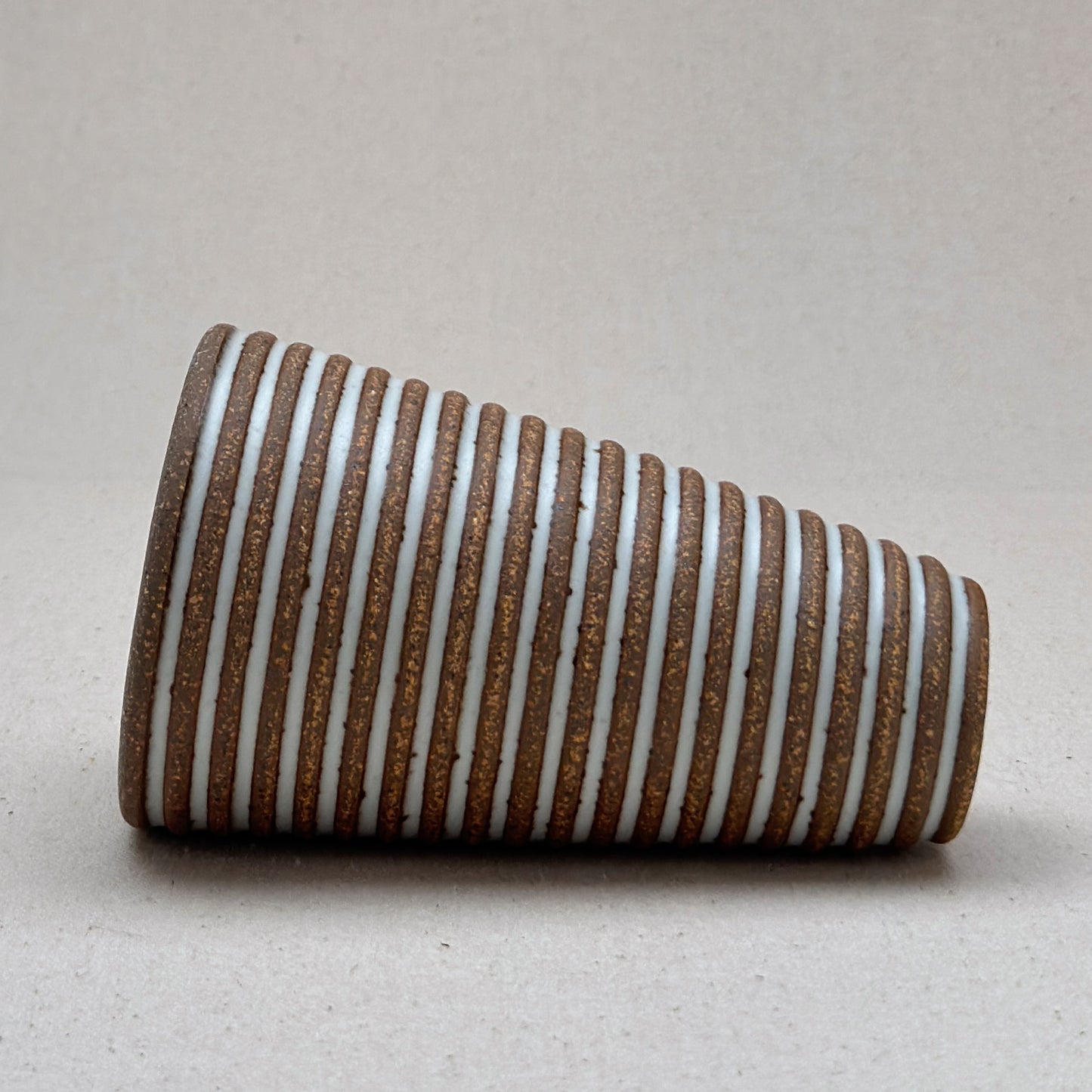 Medium White Stripe Conical Vase