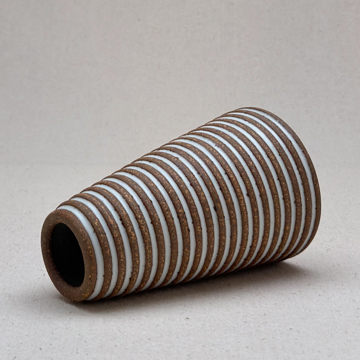 Medium White Stripe Conical Vase