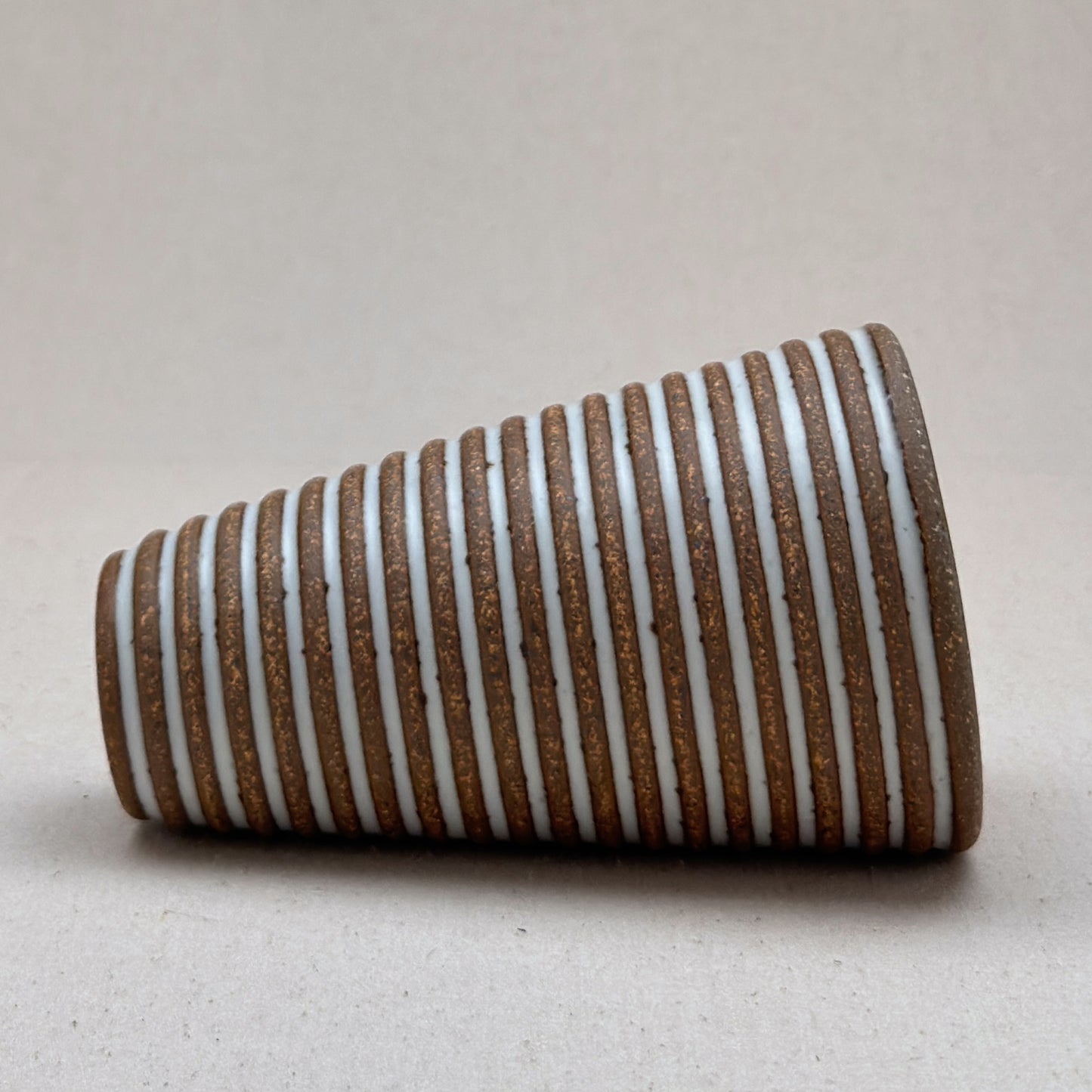 Medium White Stripe Conical Vase