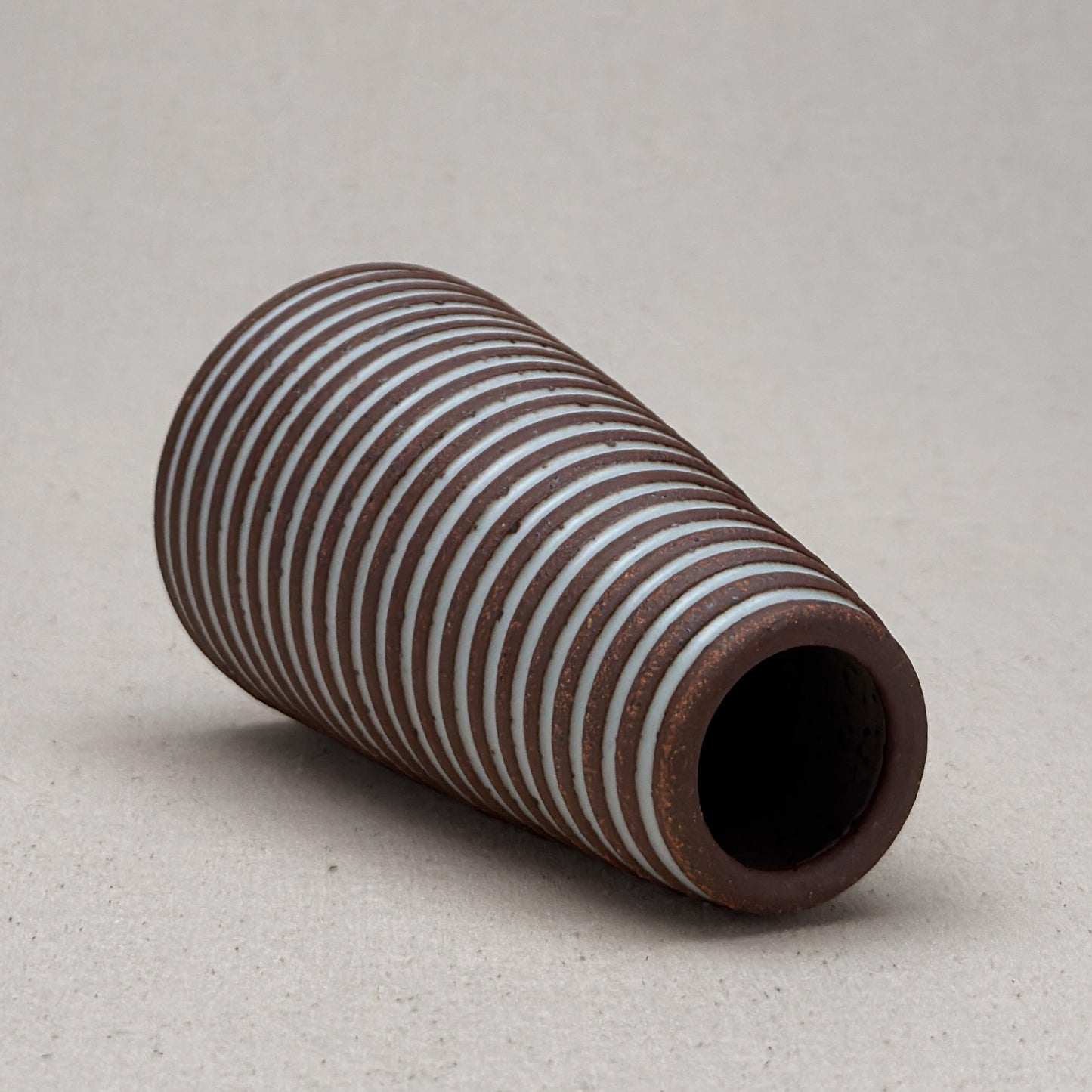 Medium White Stripe Conical Vase