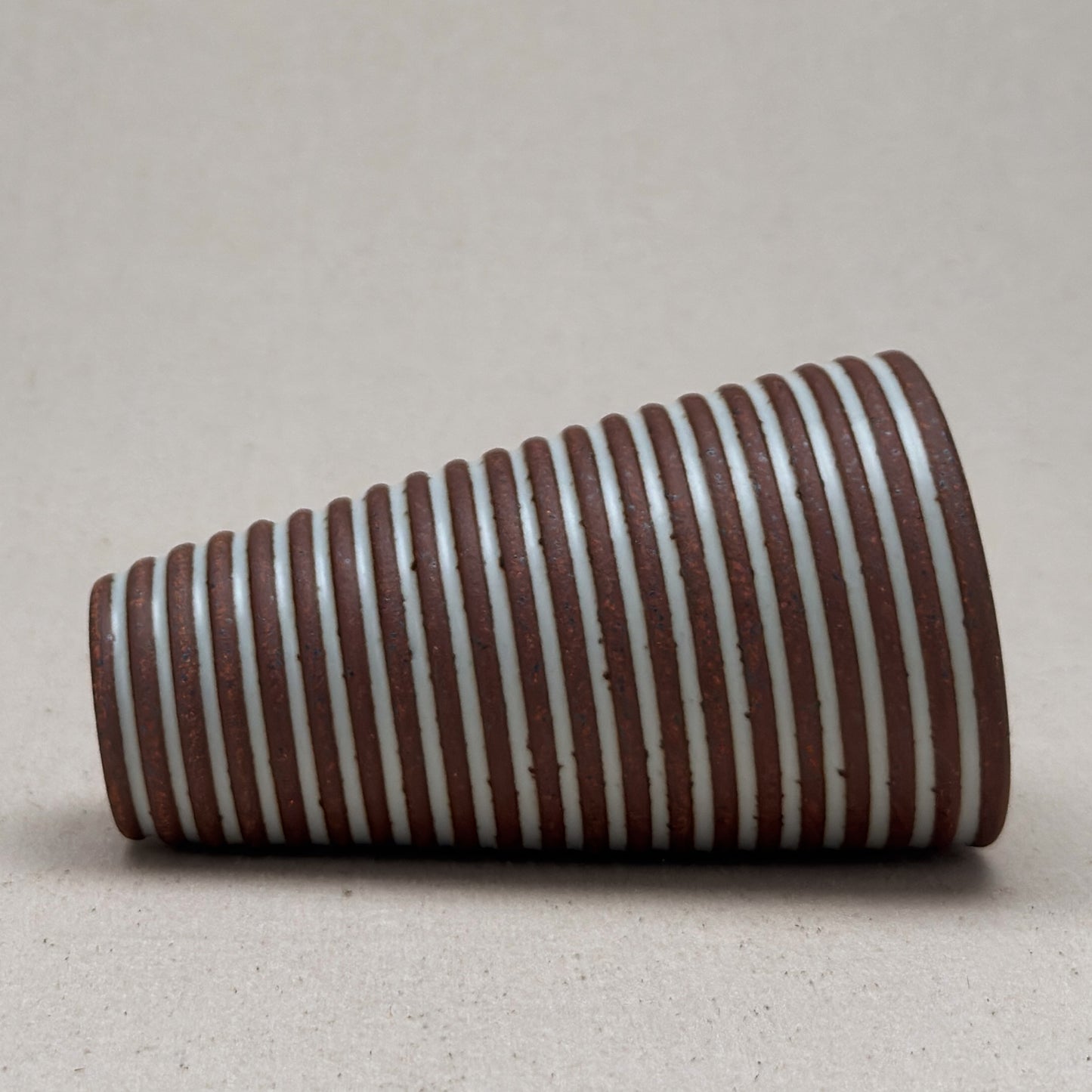 Medium White Stripe Conical Vase