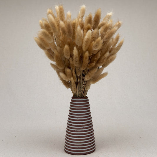 Medium White Stripe Cone Vase