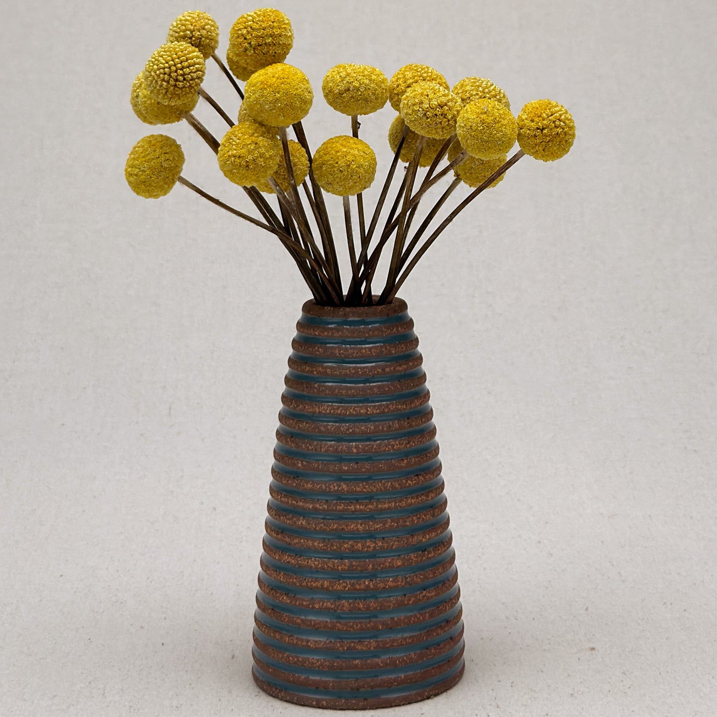Medium Blue Stripe Conical Vase