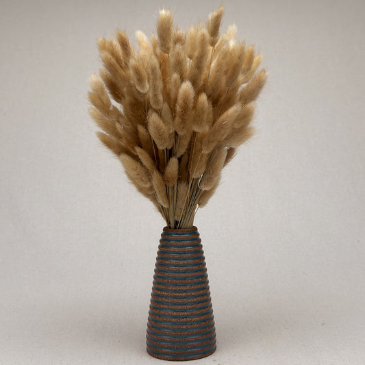 Medium Blue Stripe Conical Vase