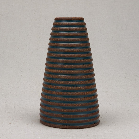 Medium Blue Stripe Conical Vase