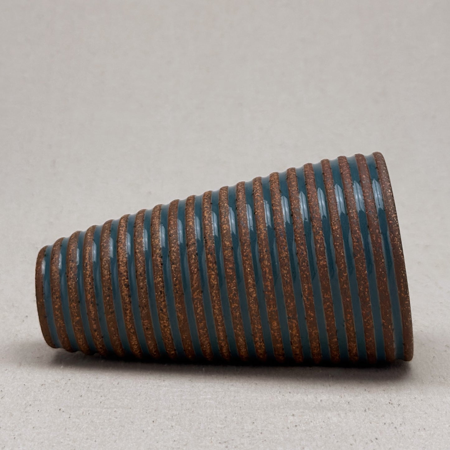 Medium Blue Stripe Conical Vase