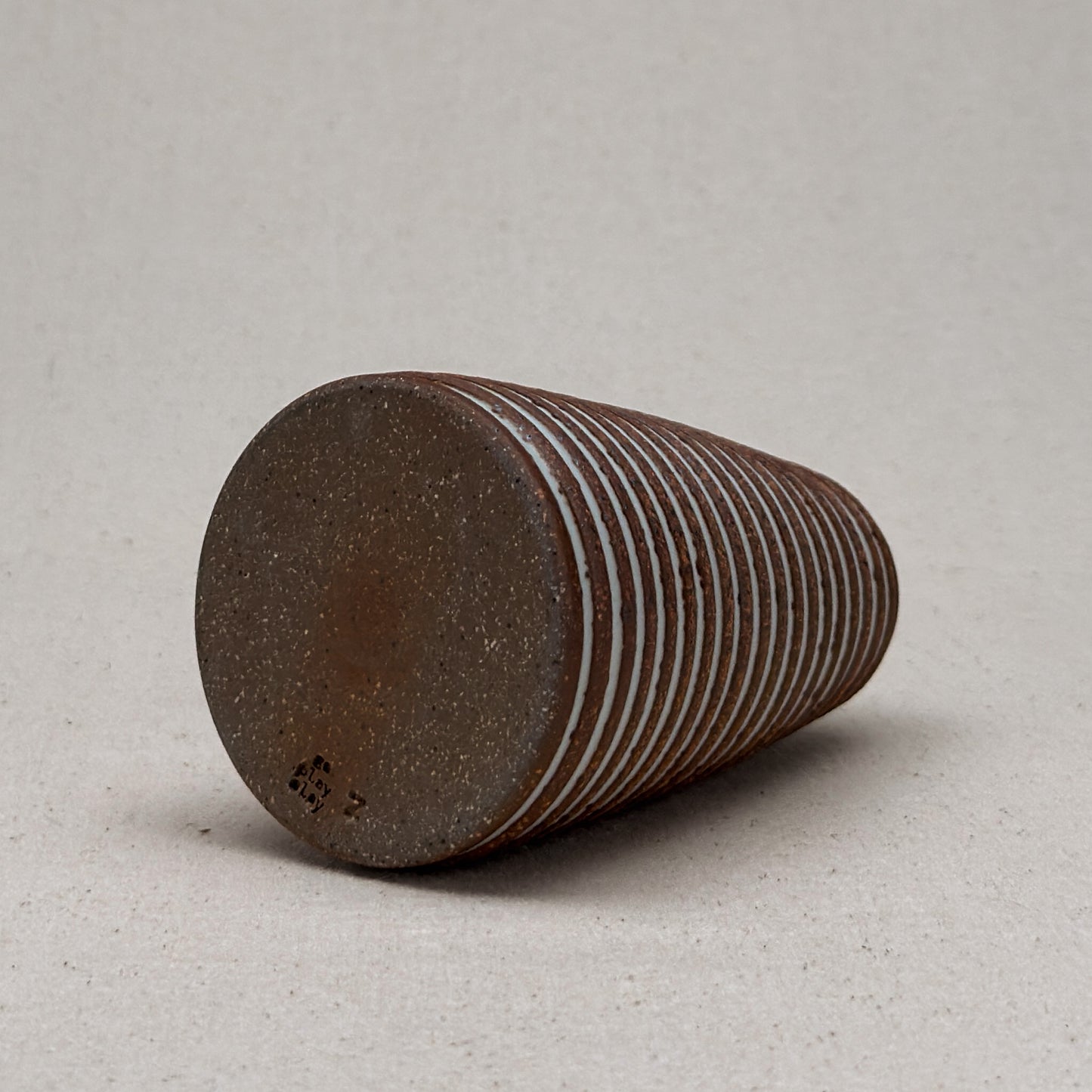 Medium White Stripe Conical Vase