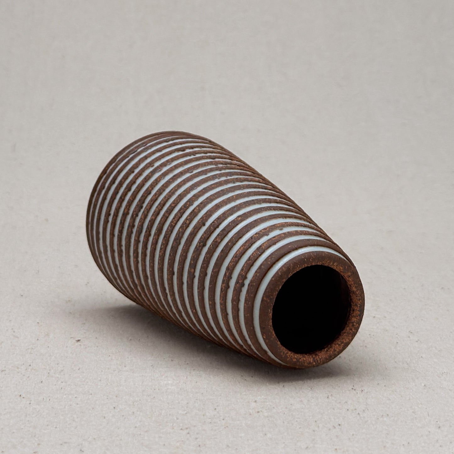 Medium White Stripe Conical Vase