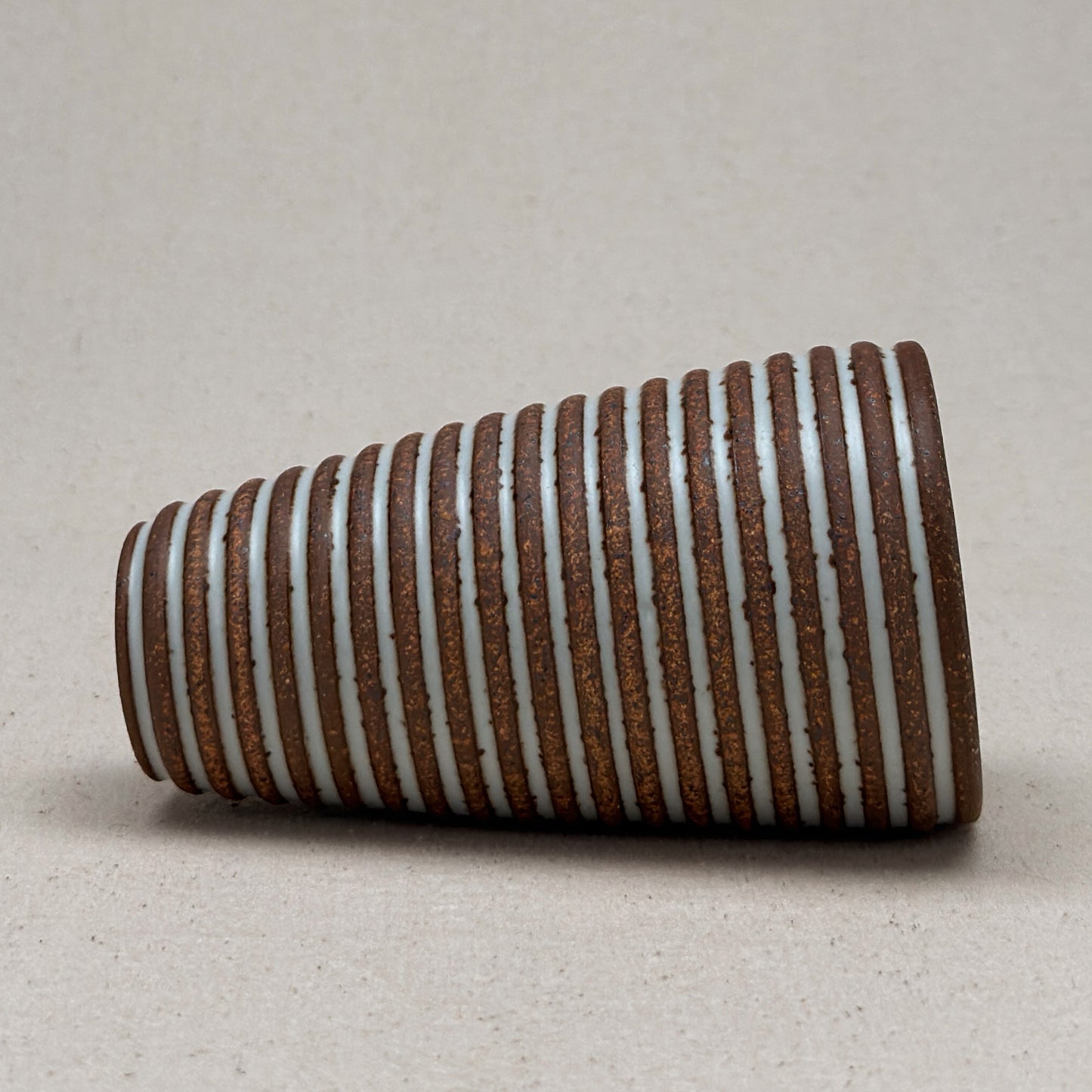 Medium White Stripe Conical Vase