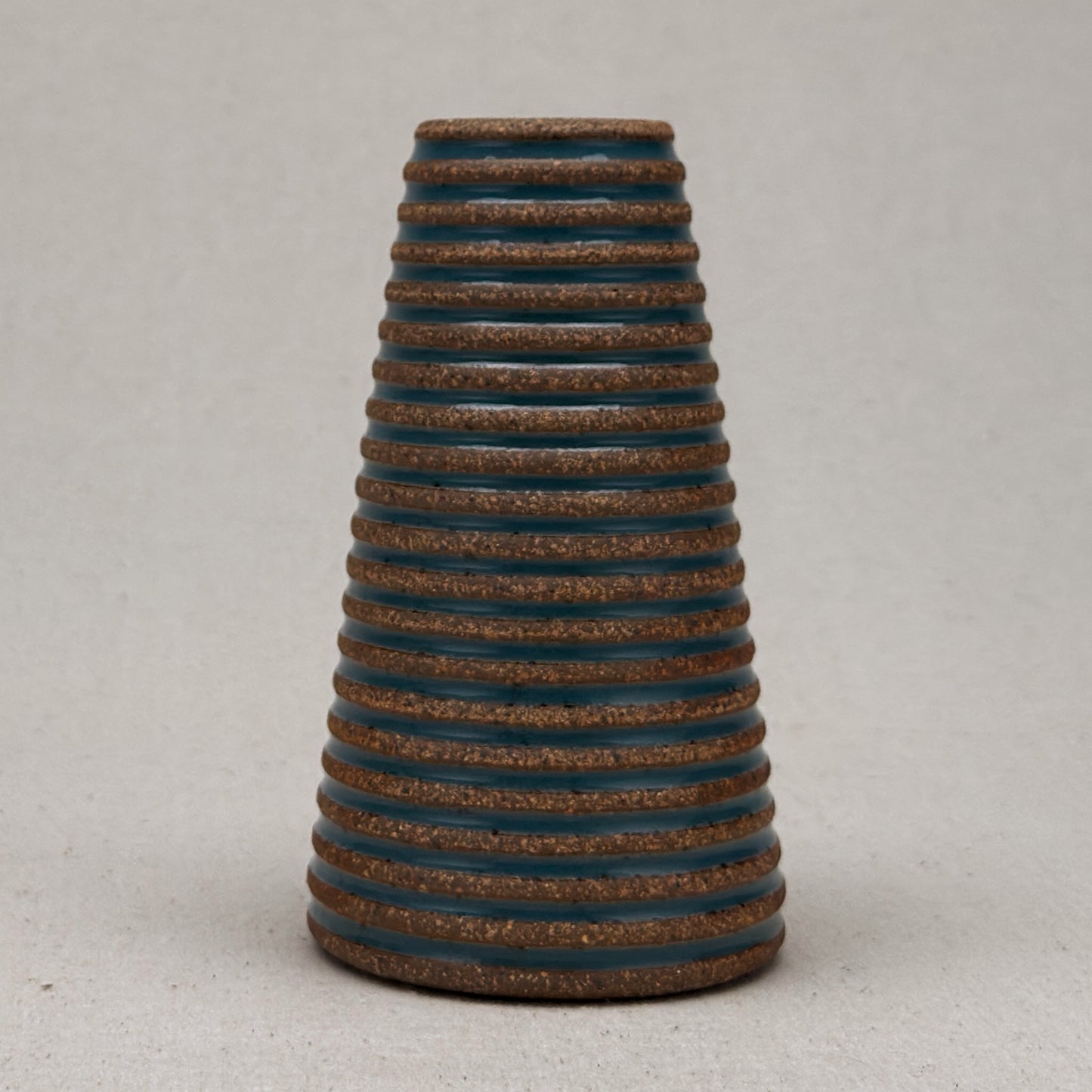 Medium Blue Stripe Conical Vase