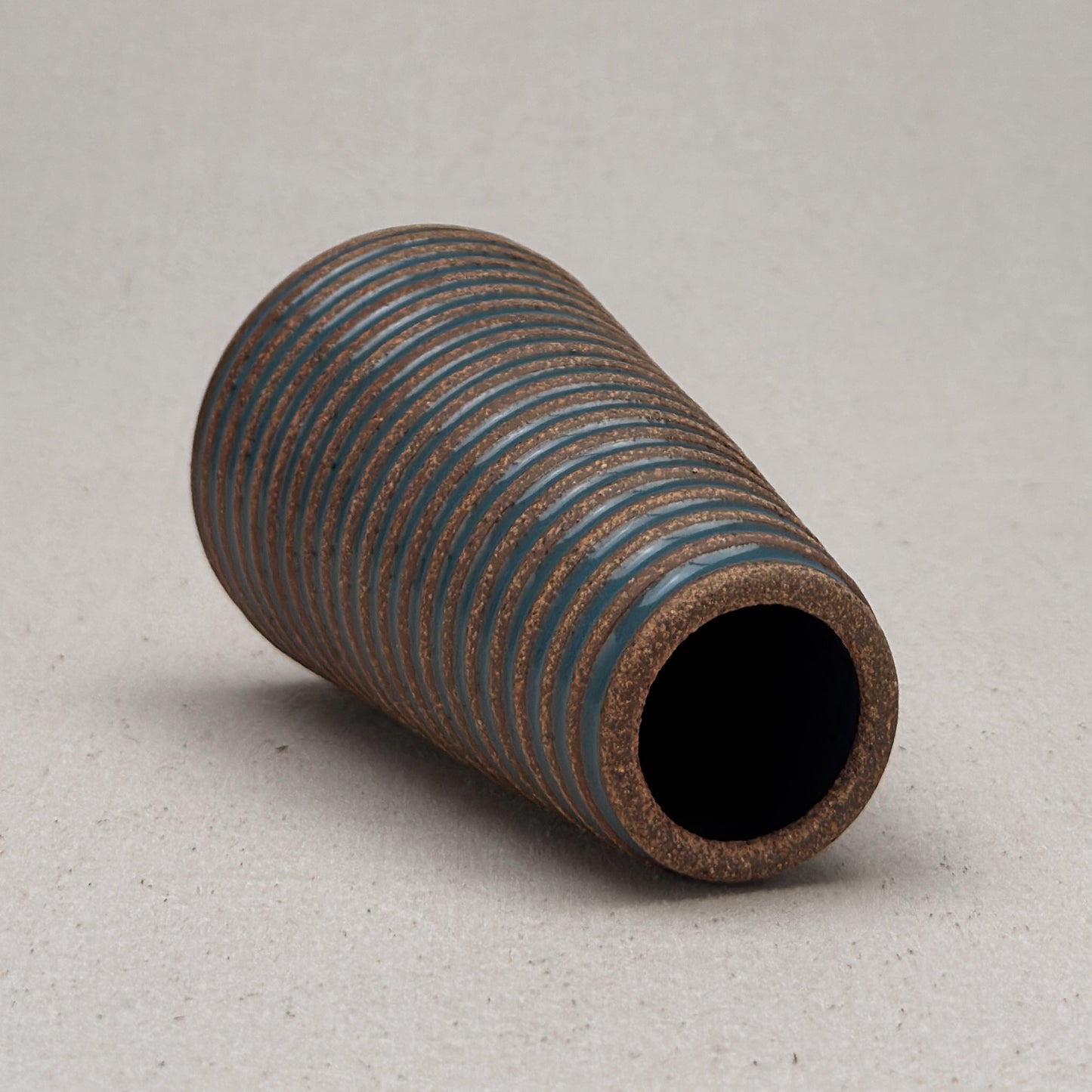 Medium Blue Stripe Conical Vase