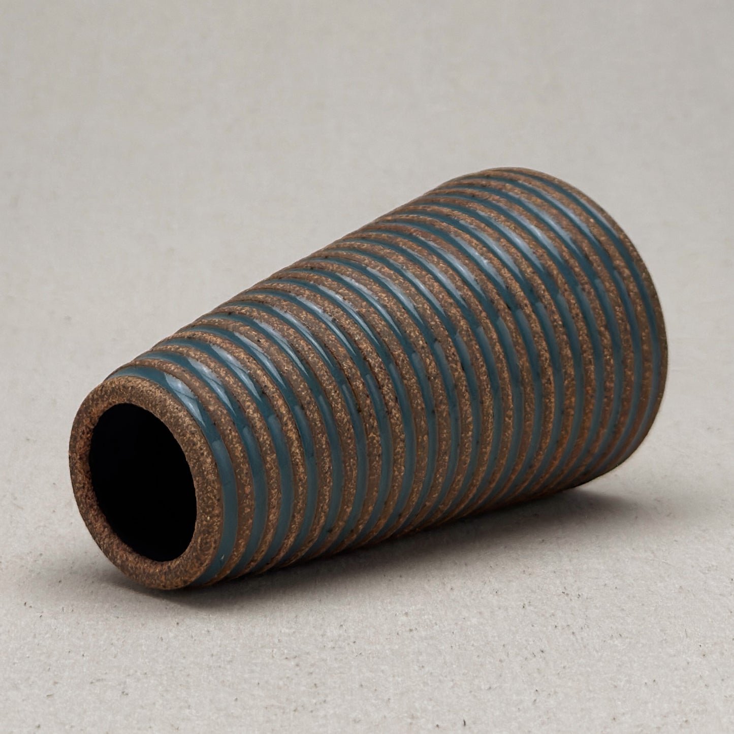 Medium Blue Stripe Conical Vase