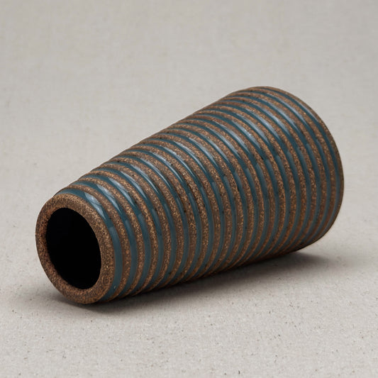 Medium Blue Stripe Conical Vase