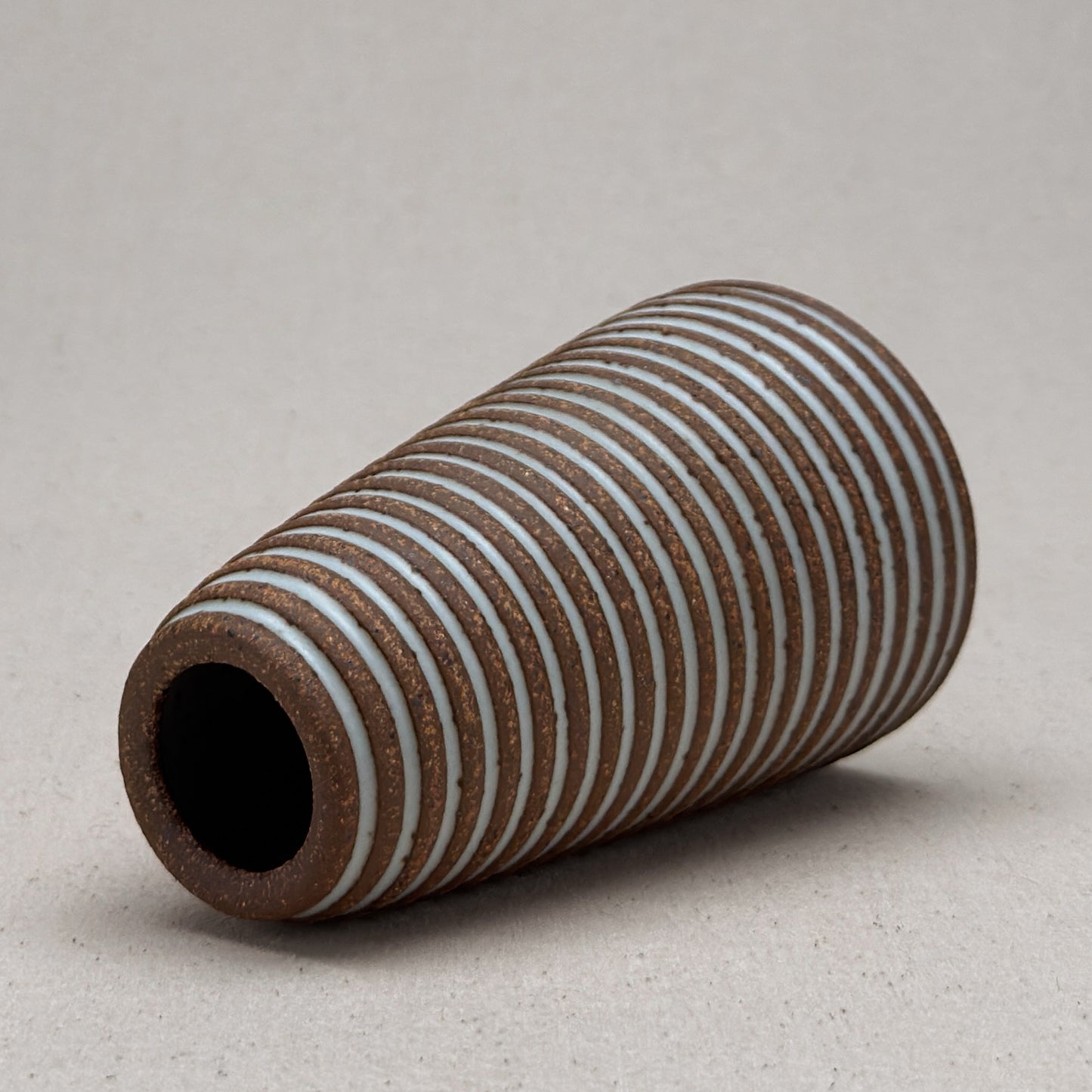 Medium White Stripe Conical Vase