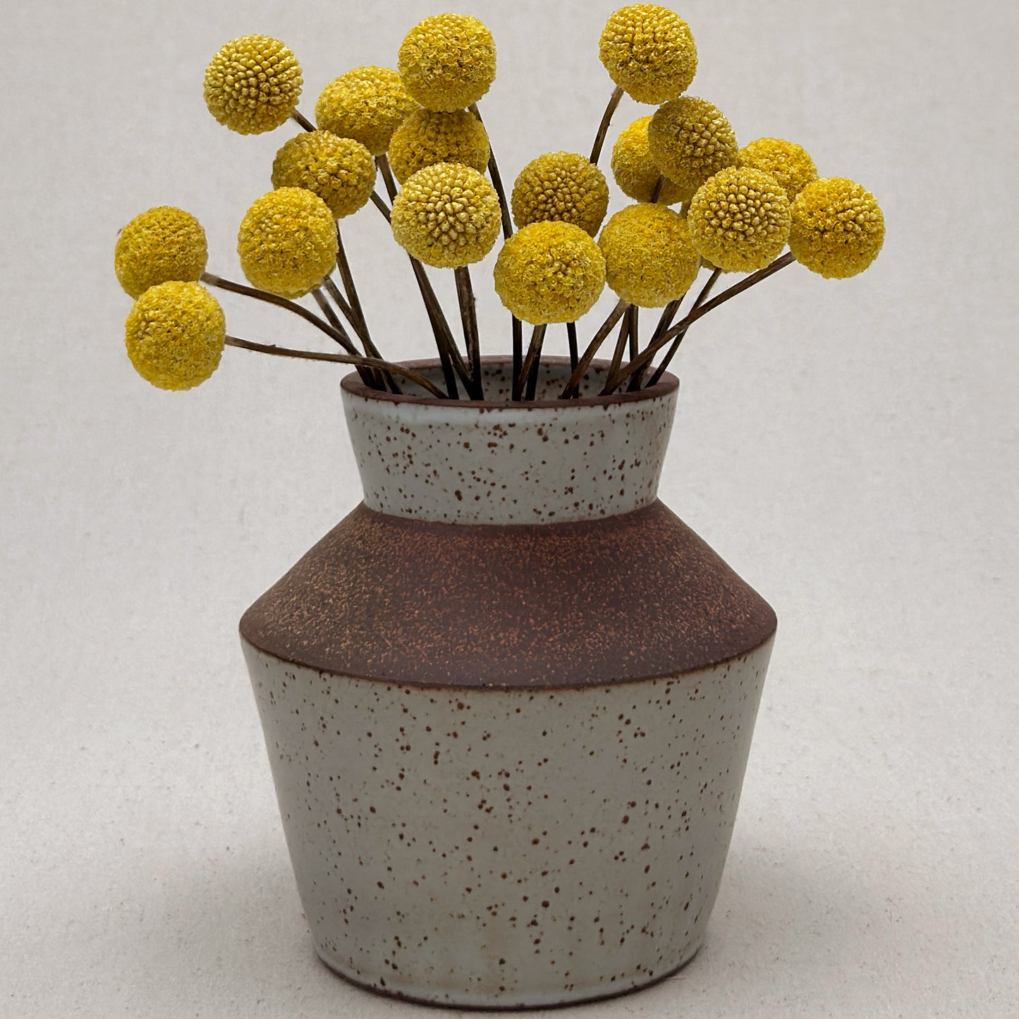 Medium Speckled White Angular Vase