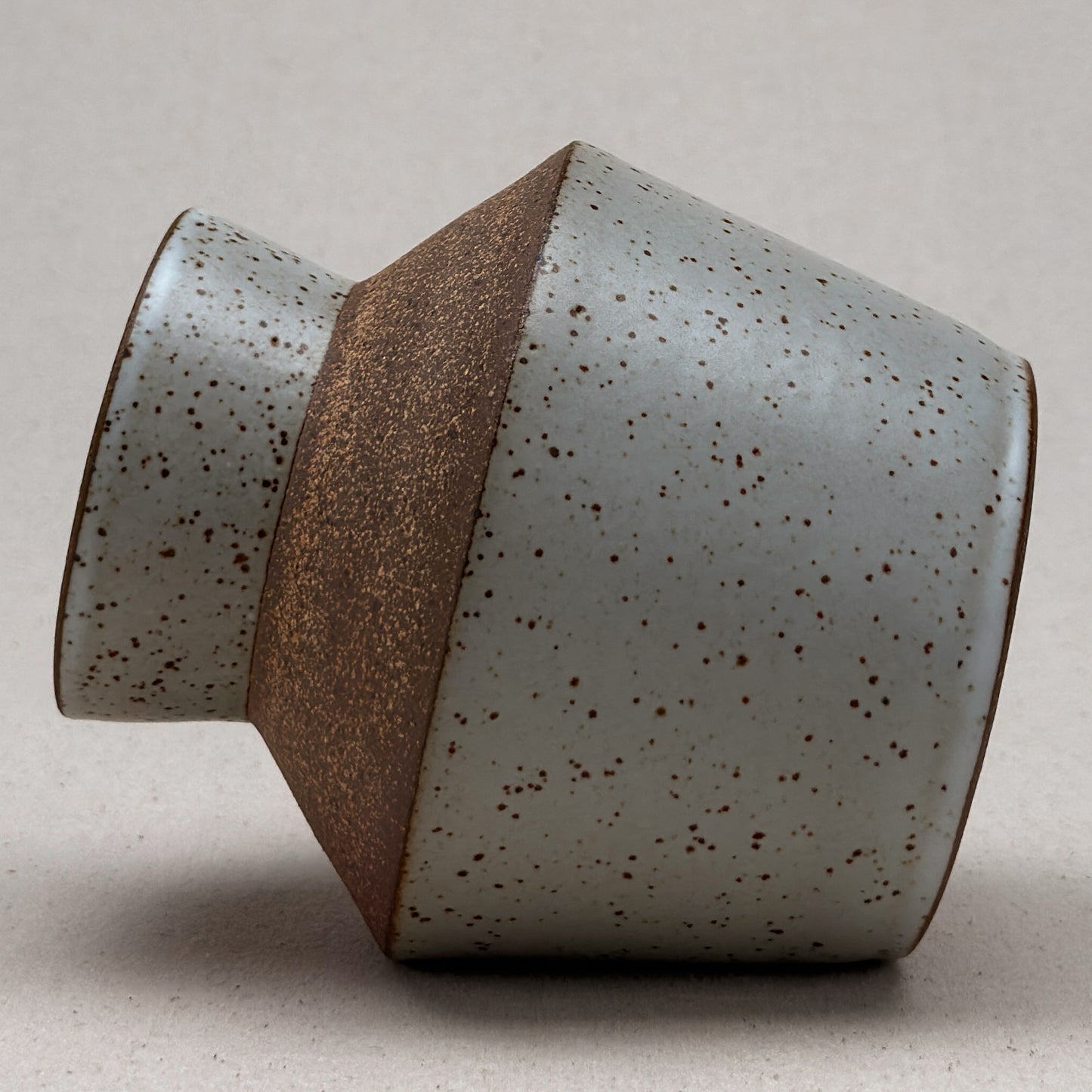 Medium Speckled White Angular Vase