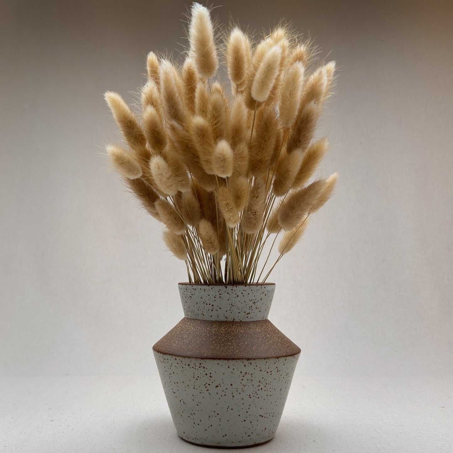 Medium Speckled White Angular Vase