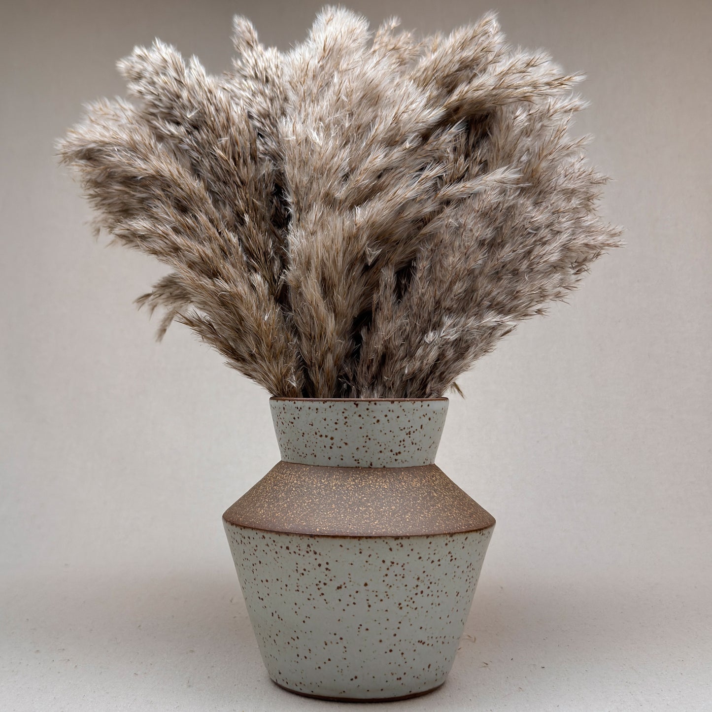Medium Speckled White Angular Vase