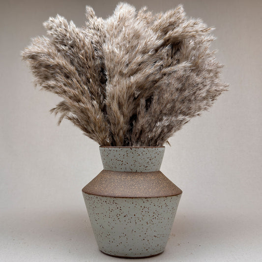 Medium Speckled White Angular Vase